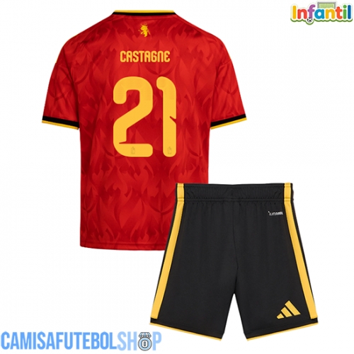 Camisa de time de futebol Bélgica Timothy Castagne #21 Replicas 1º Equipamento Infantil Mundo 2026 Manga Curta (+ Calças curtas)